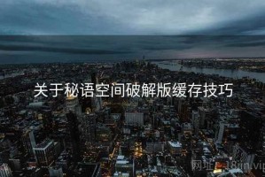 关于秘语空间破解版缓存技巧