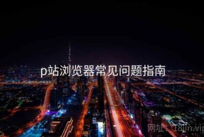p站浏览器常见问题指南