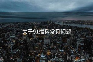 关于91爆料常见问题