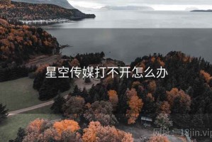 星空传媒打不开怎么办