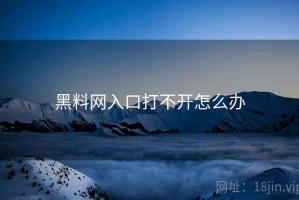 黑料网入口打不开怎么办