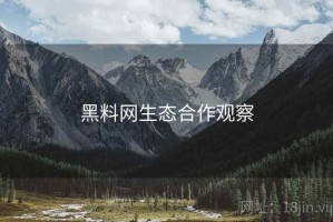 黑料网生态合作观察