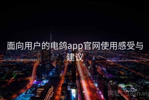 面向用户的电鸽app官网使用感受与建议