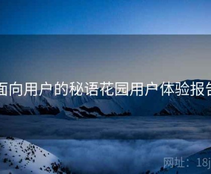 面向用户的秘语花园用户体验报告
