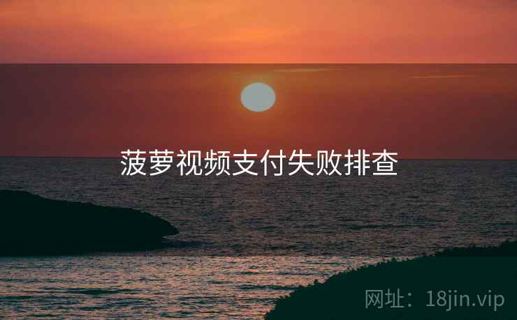 菠萝视频支付失败排查