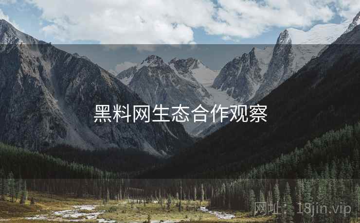 黑料网生态合作观察