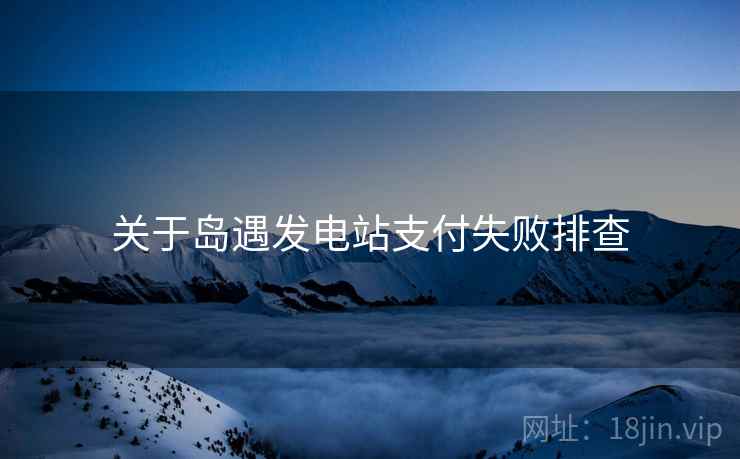 关于岛遇发电站支付失败排查